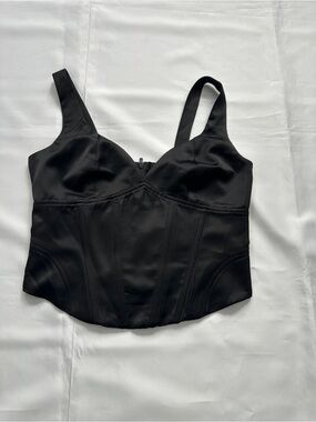 Jason Wu Black Satin Corset Bustier Top Size XS NWT